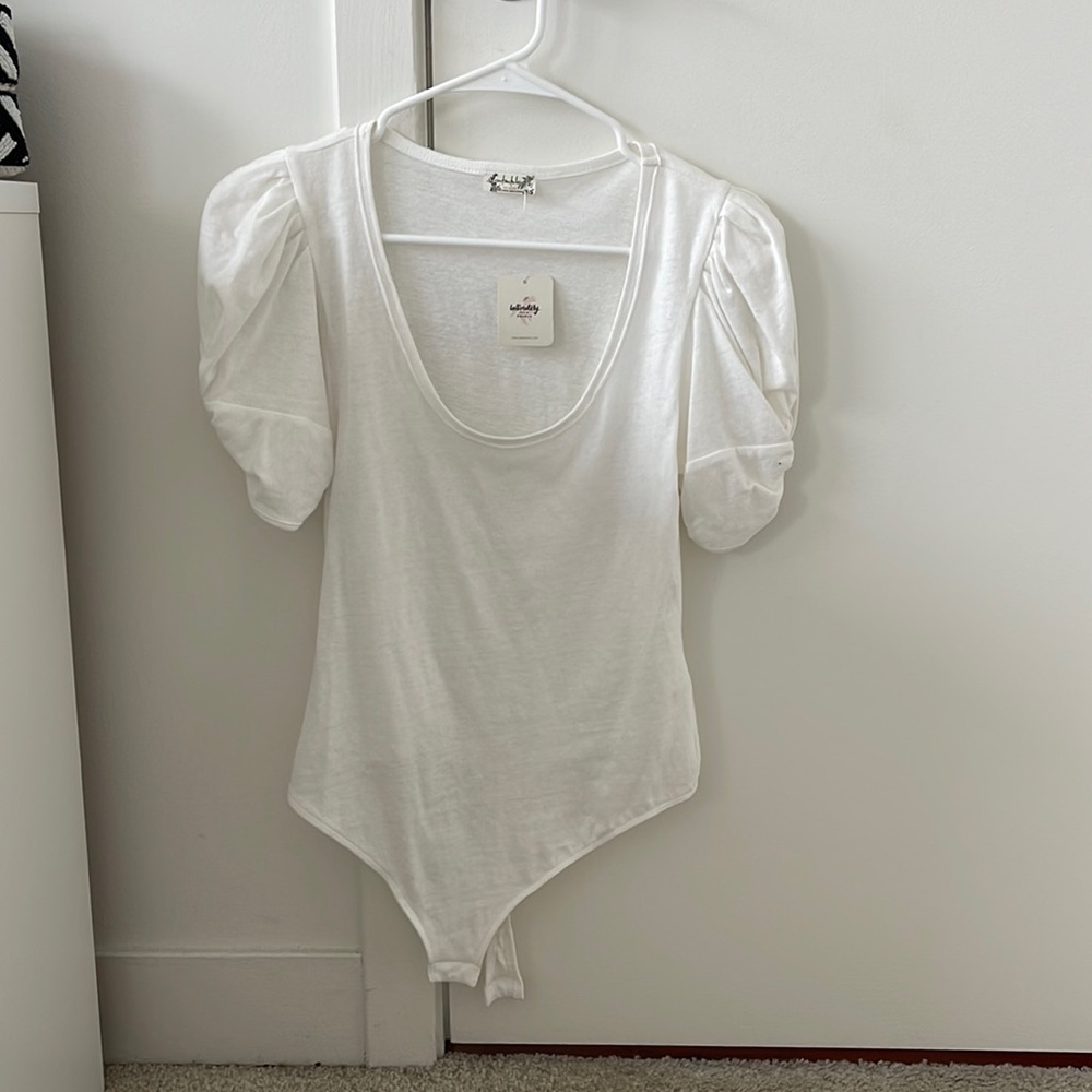 Free people snap puff sleeve bodysuit
